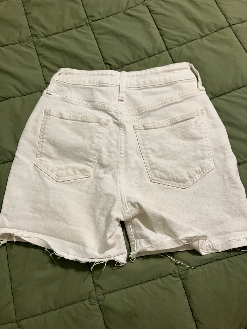White High-Waist Denim Shorts - Picture 2 of 6